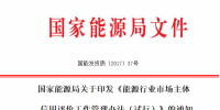 能源行業(yè)市場主體信用評價(jià)工作管理辦法（試行）