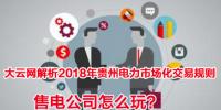 2018年貴州電力市場化交易規(guī)則解析 售電公司怎么玩？