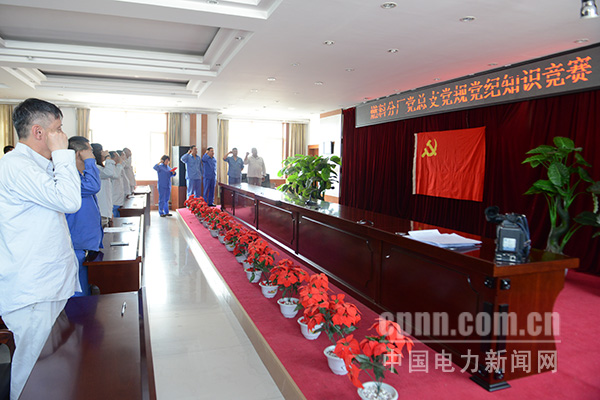 圖為牡二電廠離退休老職工重溫入黨誓詞