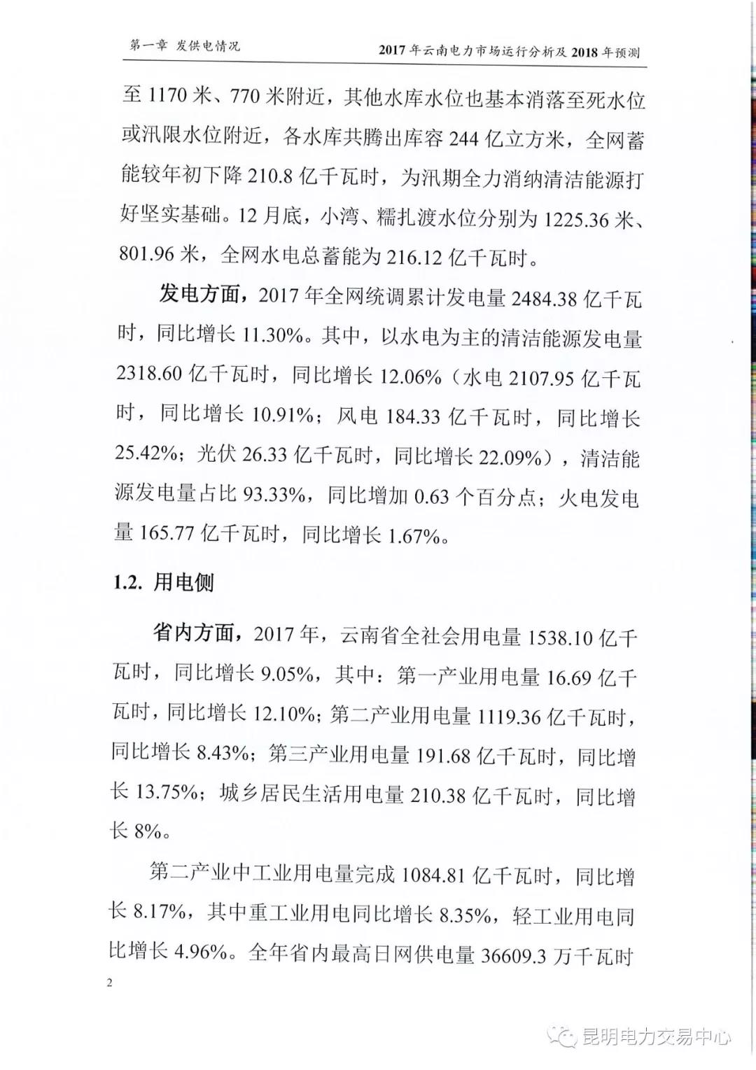 2017年云南電力市場(chǎng)運(yùn)行分析及2018年預(yù)測(cè)報(bào)告