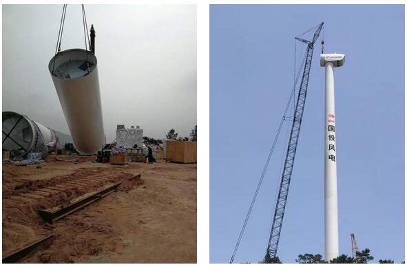 國投在桂第一個新能源項目首臺風(fēng)機(jī)樹立！