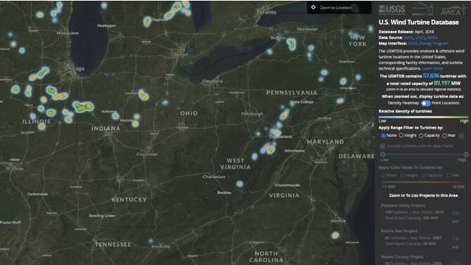美國四部門/團體發(fā)布美國風電機組數(shù)據(jù)庫