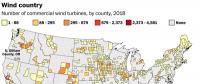 美國(guó)風(fēng)機(jī)分布地區(qū)發(fā)布