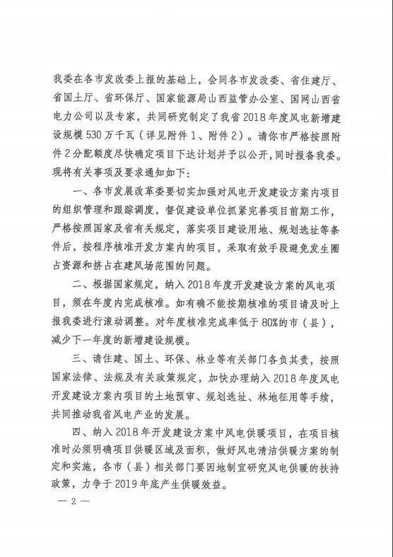 山西下達2018年度風電開發(fā)建設方案 建設規(guī)模530萬千瓦