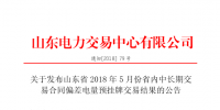 山東2018年省內(nèi)5月份中長期交易合同偏差電量預<font color=