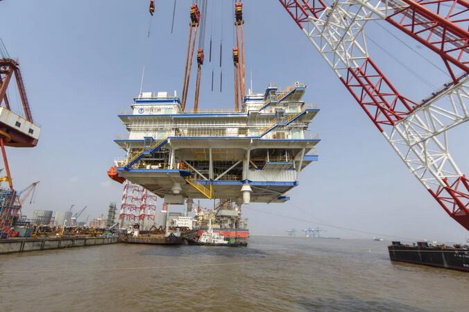 三峽新能源大豐300MW海上風電項目升壓站裝船吊裝發(fā)運