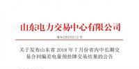 山東2018年7月份省內(nèi)中長期交易合同偏差電量預(yù)<font color=