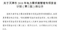 1917萬元！天津公示2018年電力需求側(cè)管理專項資金計劃（第二批）