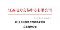 江蘇電力交易中心發(fā)布了《2019年江蘇電力市場年度掛牌交易結(jié)果公示》