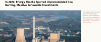 2022年能源危機導致煤炭消費反彈，但可再生能源投資上升更快