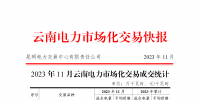 云南電力市場化交易快報（2023年11月）